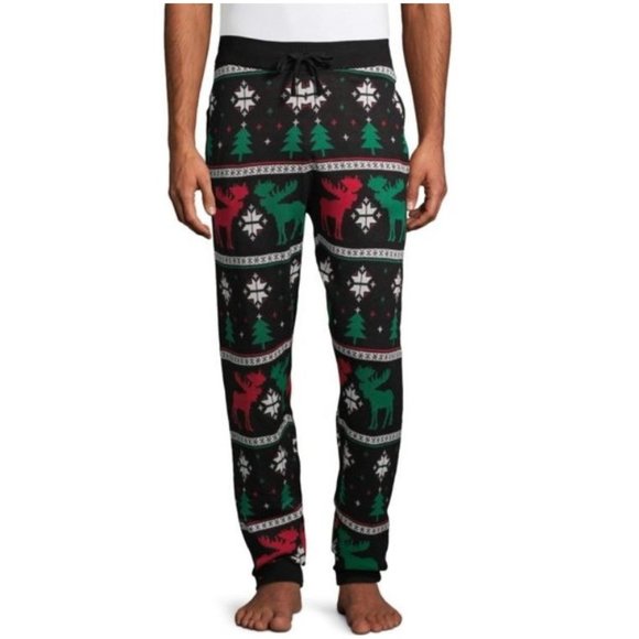 Dec. 25th Other - Dec. 25th Christmas Moose Snowflake Jogger Sweatpants Sz 2XL Men's Sweater Knit